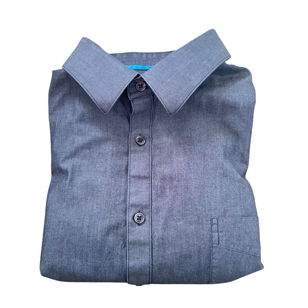 Forsyth Grey Classic Long Sleeve Button‎ Up Cotton Dress Shirt